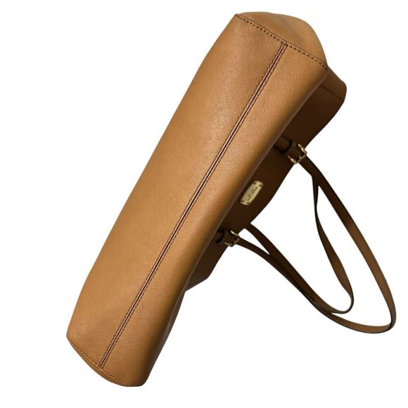 Michael Kors Jet Set Travel Tote Luggage Brown Leather Structured Bag One Size - Picture 10 of 15